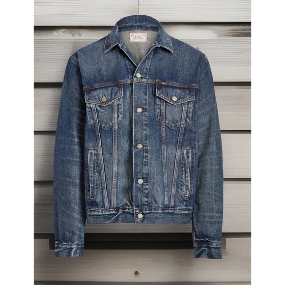 Polo Ralph Lauren Classic BLUE Denim Trucker Jean Jacket Small - Picture 1 of 9